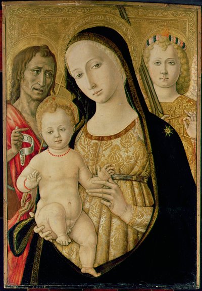 Madonna und Kind mit Johannes dem Täufer und Erzengel Michael, c.1485-95 von Matteo di Giovanni di Bartolo